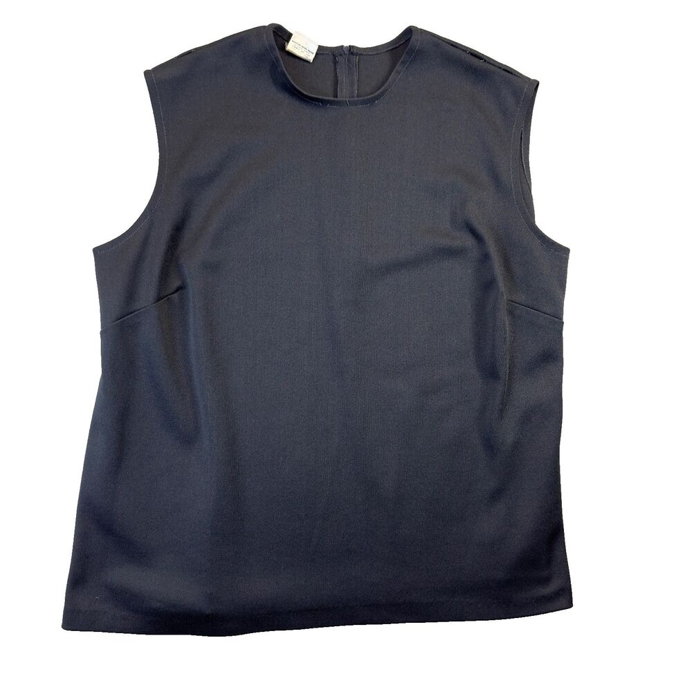 Vintage Ample Togs California Tank Blouse Womens Plus Size Black Sleeveless Top